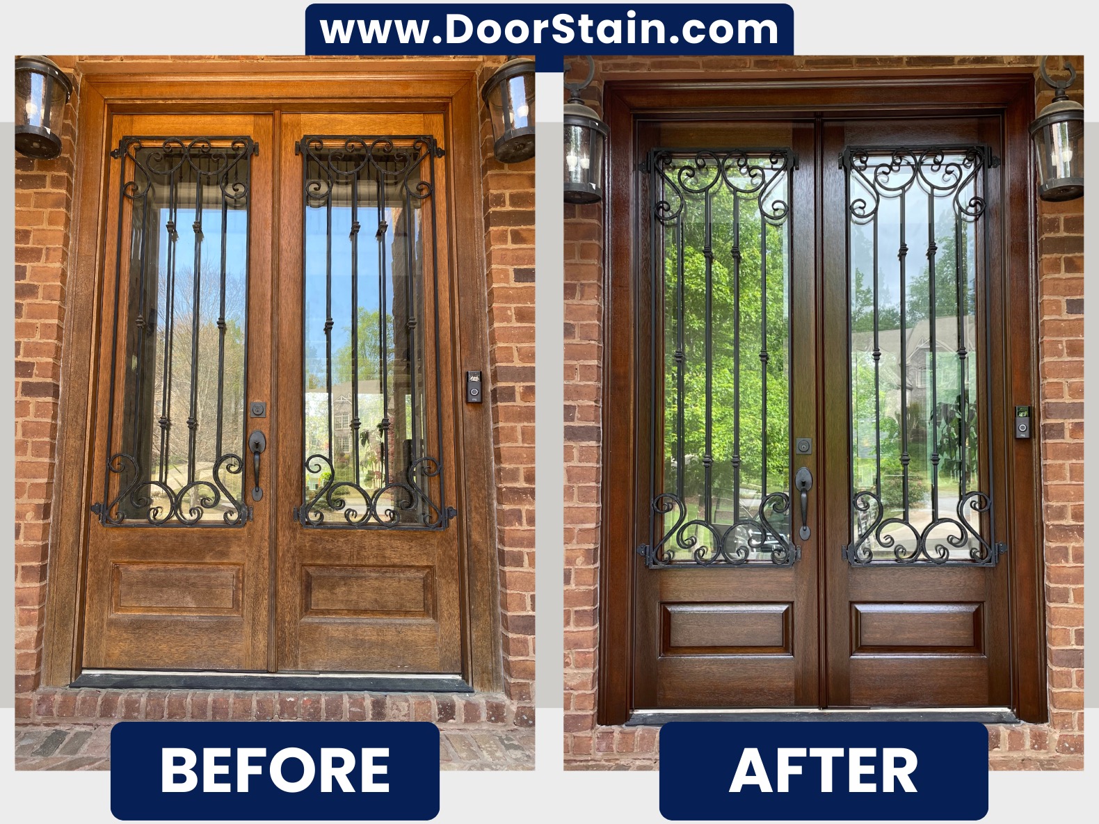 Door Refinishing Before and After