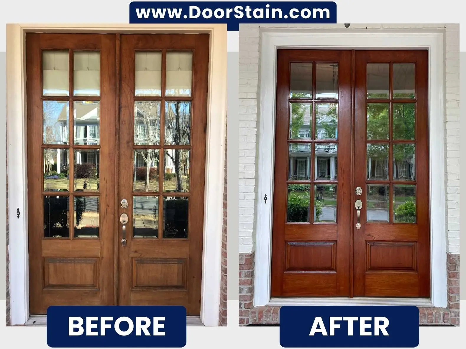 DoorStain Before After Double Door 124