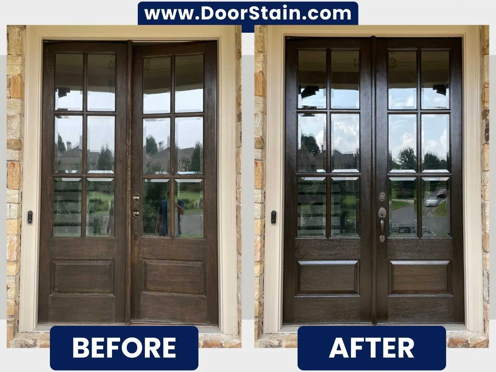 DoorStain Before After Double Door 130