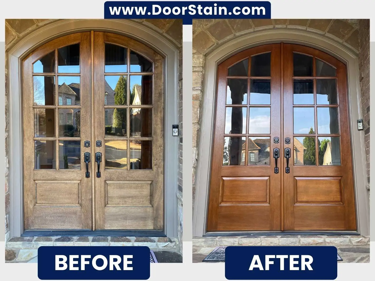 DoorStain Before After Double Door 132