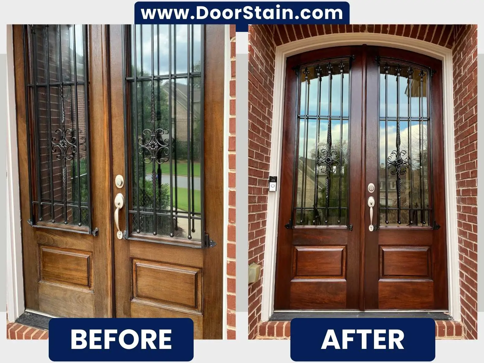 DoorStain Before After Double Door 134