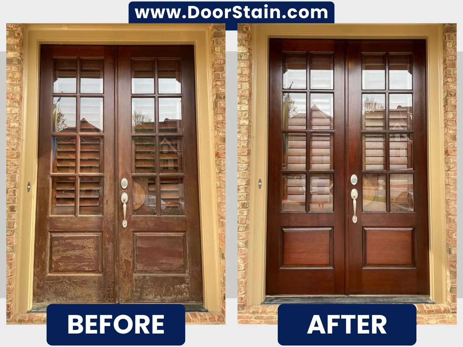 DoorStain Before After Double Door 137