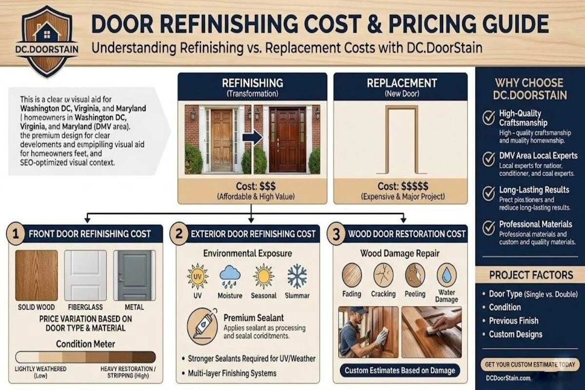 Door Refinishing & Restoration Washington DC, Virginia & Maryland 5 Door refinishing cost